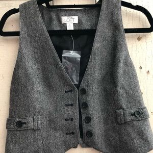 NWT Ann Taylor Loft Herringbone Vest